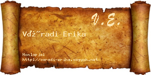 Váradi Erika névjegykártya